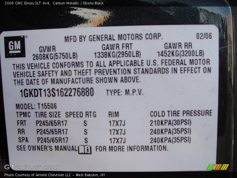 Carbon Metallic / Ebony Black 2006 GMC Envoy SLT 4x4