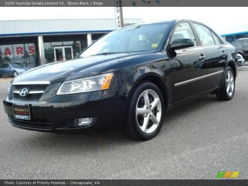 Ebony Black / Beige 2008 Hyundai Sonata Limited V6