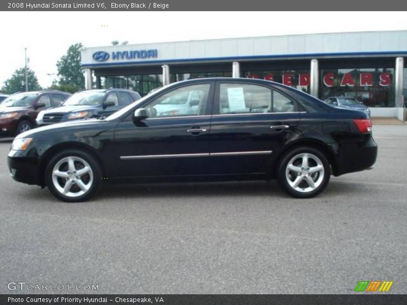 Ebony Black / Beige 2008 Hyundai Sonata Limited V6