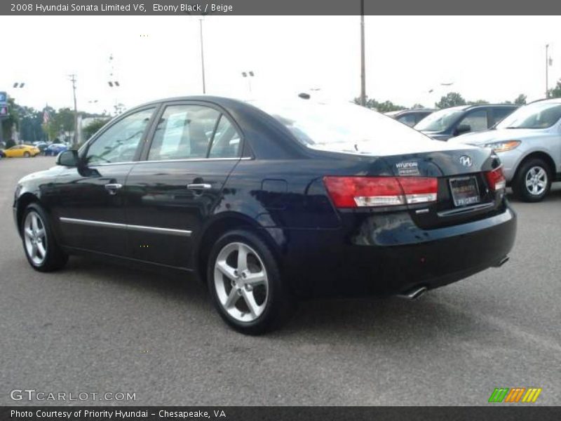 Ebony Black / Beige 2008 Hyundai Sonata Limited V6