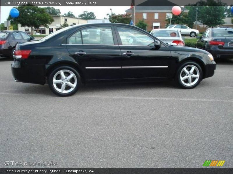 Ebony Black / Beige 2008 Hyundai Sonata Limited V6