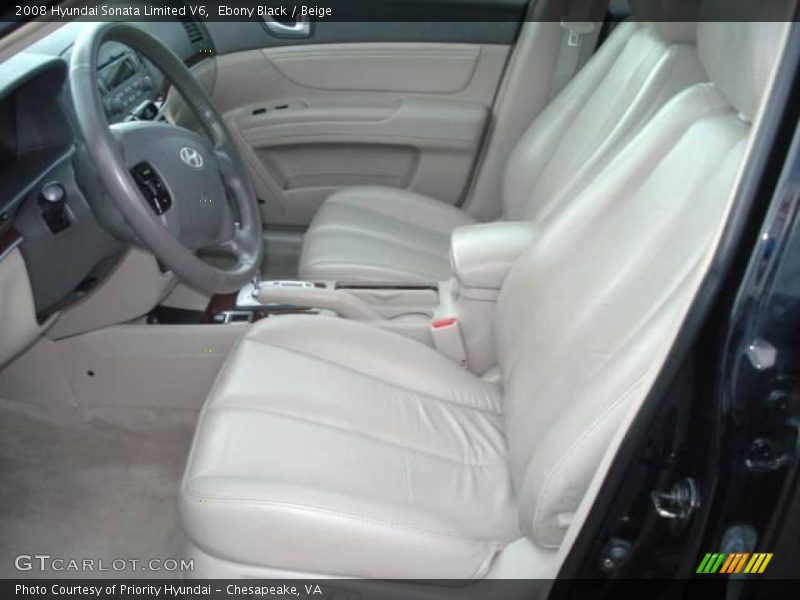 Ebony Black / Beige 2008 Hyundai Sonata Limited V6
