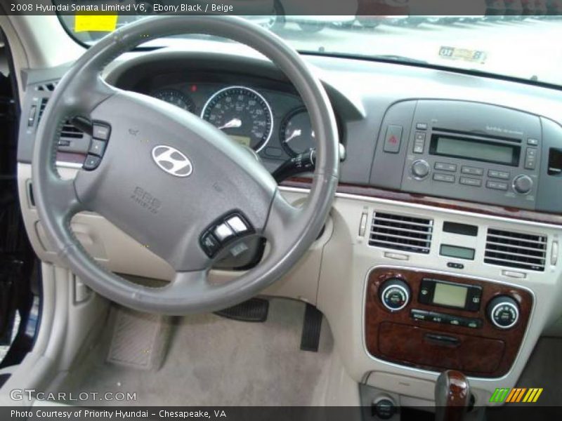Ebony Black / Beige 2008 Hyundai Sonata Limited V6