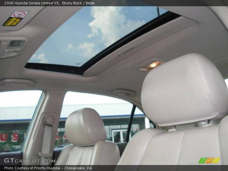 Ebony Black / Beige 2008 Hyundai Sonata Limited V6