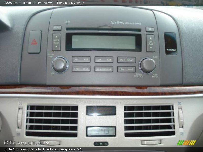 Ebony Black / Beige 2008 Hyundai Sonata Limited V6