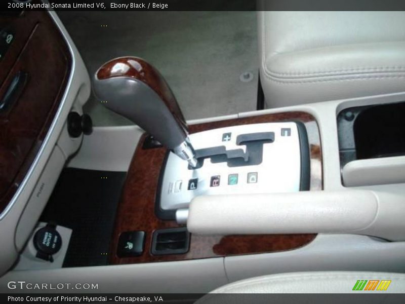 Ebony Black / Beige 2008 Hyundai Sonata Limited V6