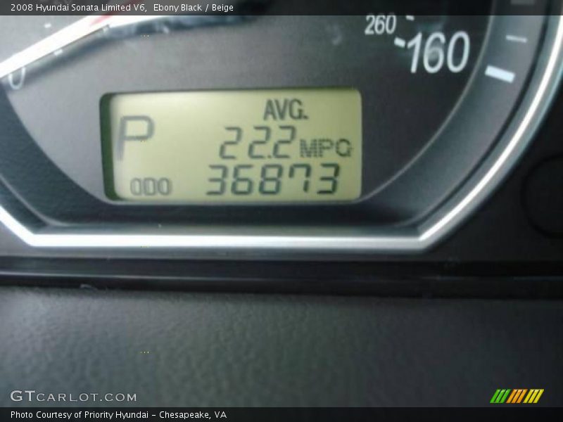 Ebony Black / Beige 2008 Hyundai Sonata Limited V6