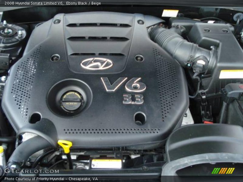 Ebony Black / Beige 2008 Hyundai Sonata Limited V6