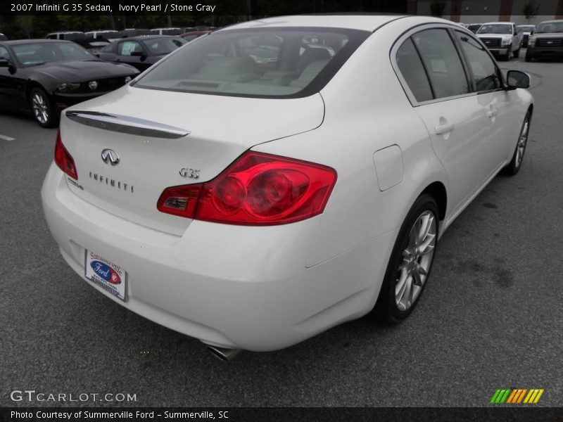 Ivory Pearl / Stone Gray 2007 Infiniti G 35 Sedan