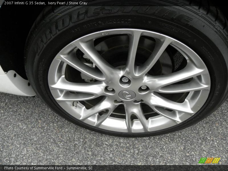 Ivory Pearl / Stone Gray 2007 Infiniti G 35 Sedan