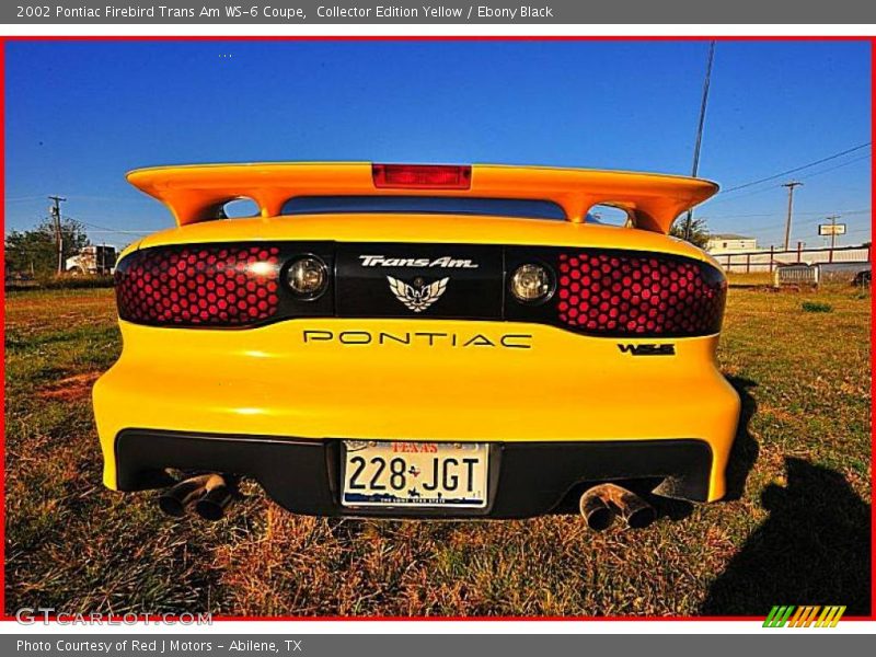Collector Edition Yellow / Ebony Black 2002 Pontiac Firebird Trans Am WS-6 Coupe