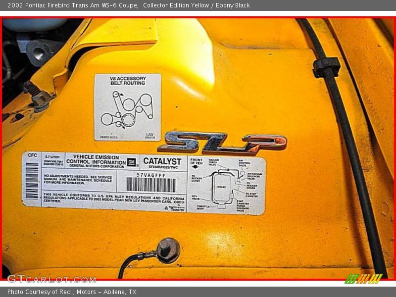 Collector Edition Yellow / Ebony Black 2002 Pontiac Firebird Trans Am WS-6 Coupe
