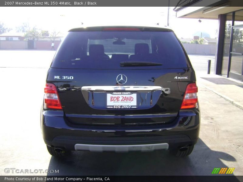 Black / Black 2007 Mercedes-Benz ML 350 4Matic