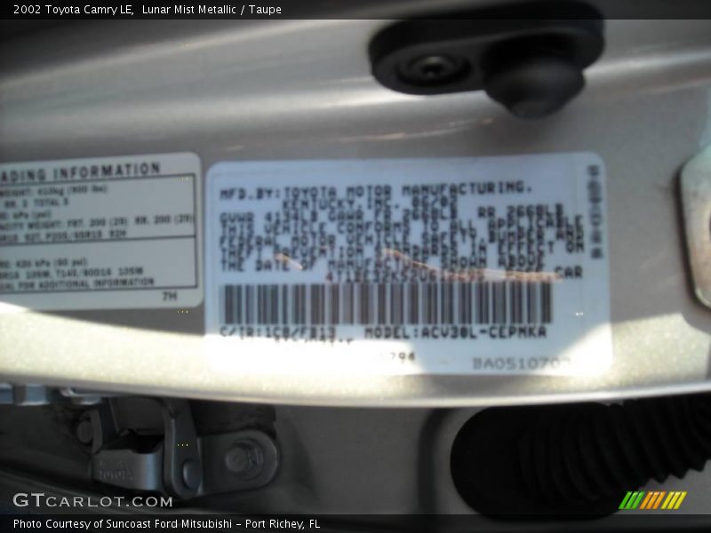 Lunar Mist Metallic / Taupe 2002 Toyota Camry LE