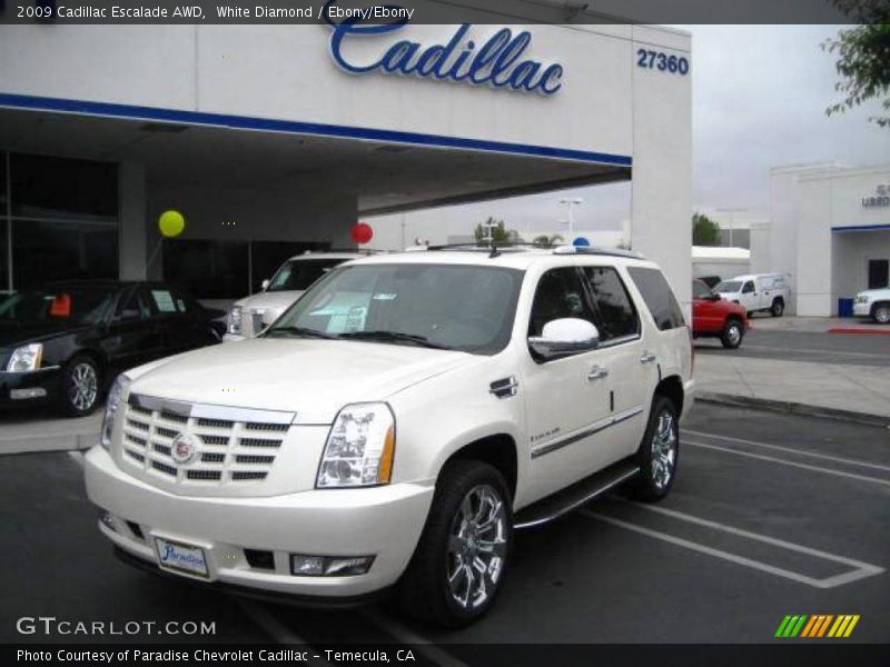 White Diamond / Ebony/Ebony 2009 Cadillac Escalade AWD