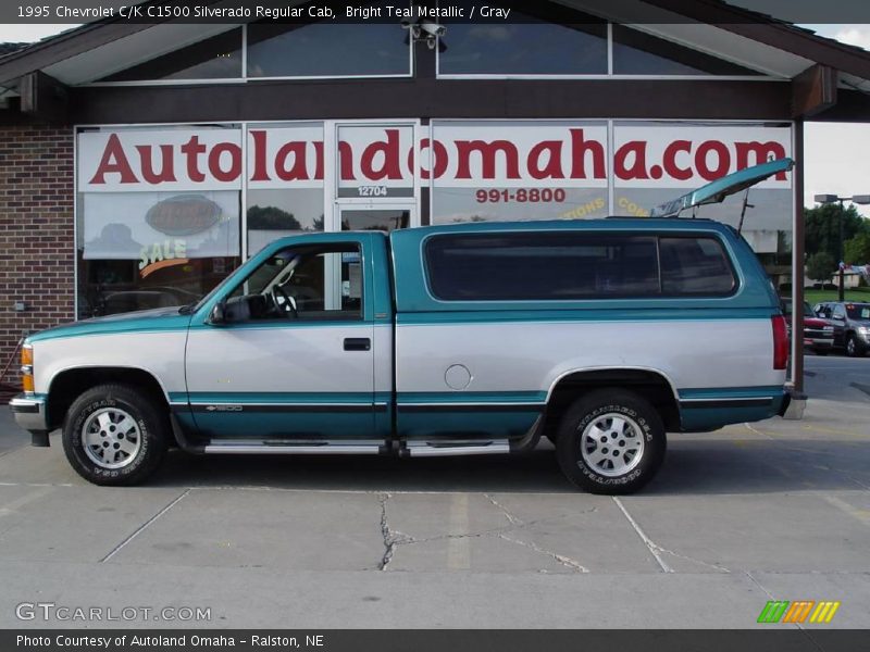 Bright Teal Metallic / Gray 1995 Chevrolet C/K C1500 Silverado Regular Cab