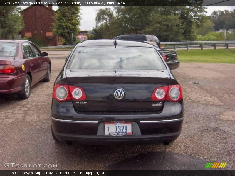 Deep Black / Pure Beige 2006 Volkswagen Passat 3.6 4Motion Sedan