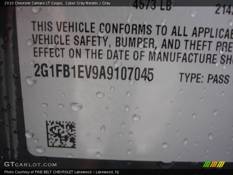Cyber Gray Metallic / Gray 2010 Chevrolet Camaro LT Coupe
