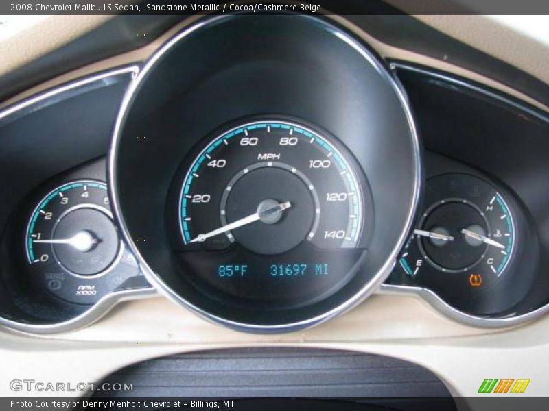 Sandstone Metallic / Cocoa/Cashmere Beige 2008 Chevrolet Malibu LS Sedan