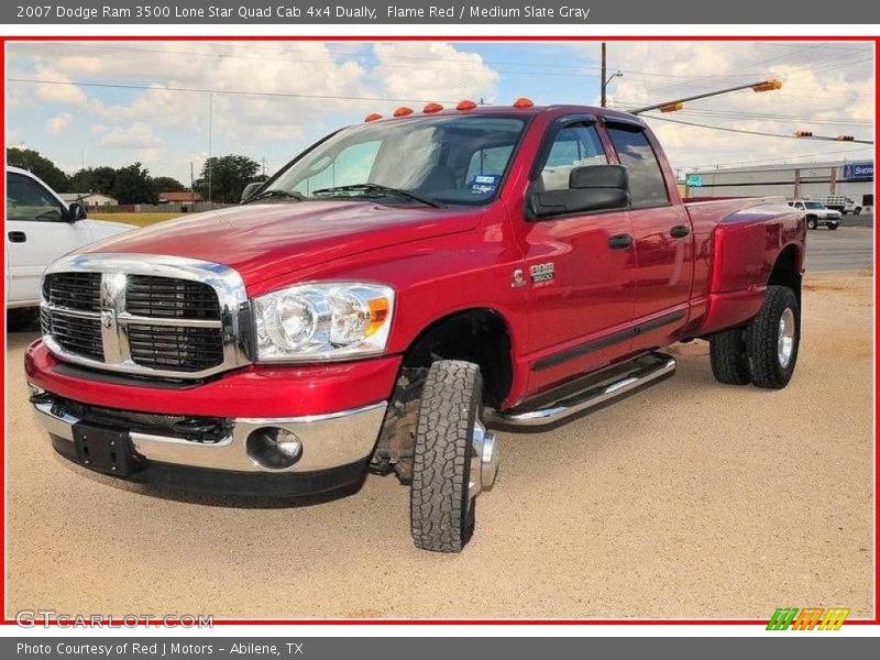 Flame Red / Medium Slate Gray 2007 Dodge Ram 3500 Lone Star Quad Cab 4x4 Dually