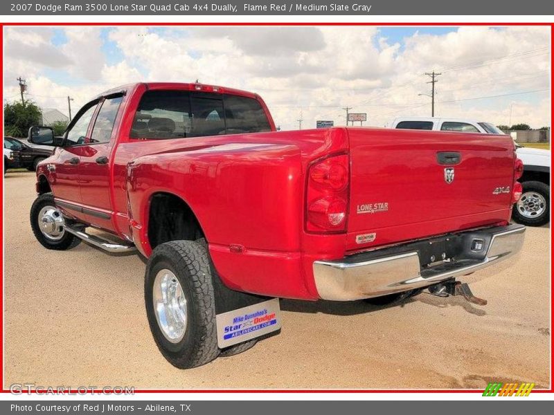 Flame Red / Medium Slate Gray 2007 Dodge Ram 3500 Lone Star Quad Cab 4x4 Dually