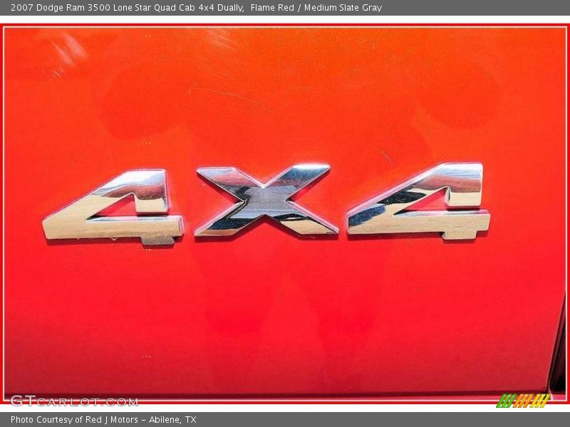Flame Red / Medium Slate Gray 2007 Dodge Ram 3500 Lone Star Quad Cab 4x4 Dually