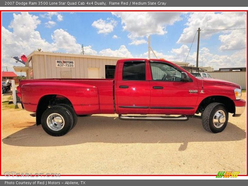 Flame Red / Medium Slate Gray 2007 Dodge Ram 3500 Lone Star Quad Cab 4x4 Dually