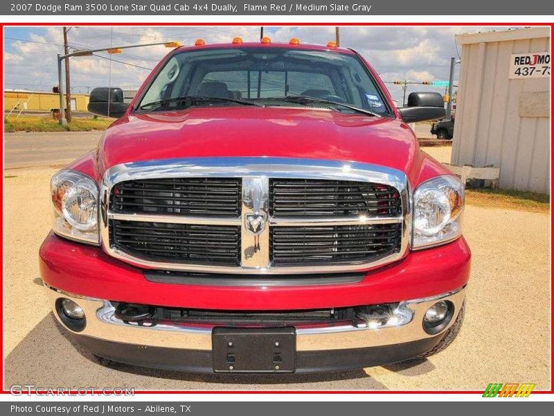 Flame Red / Medium Slate Gray 2007 Dodge Ram 3500 Lone Star Quad Cab 4x4 Dually