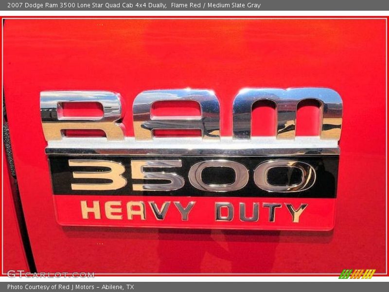 Flame Red / Medium Slate Gray 2007 Dodge Ram 3500 Lone Star Quad Cab 4x4 Dually