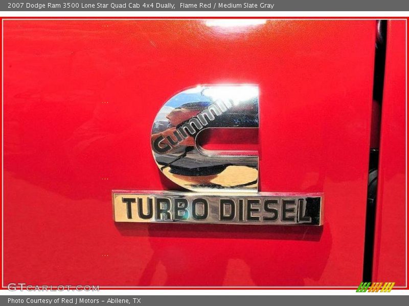 Flame Red / Medium Slate Gray 2007 Dodge Ram 3500 Lone Star Quad Cab 4x4 Dually