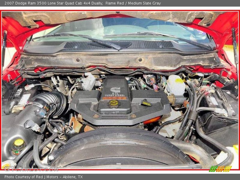 Flame Red / Medium Slate Gray 2007 Dodge Ram 3500 Lone Star Quad Cab 4x4 Dually
