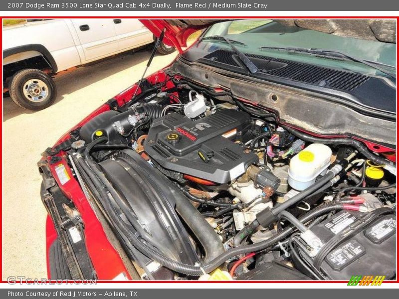 Flame Red / Medium Slate Gray 2007 Dodge Ram 3500 Lone Star Quad Cab 4x4 Dually