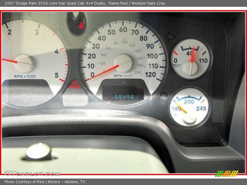 Flame Red / Medium Slate Gray 2007 Dodge Ram 3500 Lone Star Quad Cab 4x4 Dually