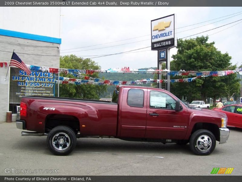 Deep Ruby Metallic / Ebony 2009 Chevrolet Silverado 3500HD LT Extended Cab 4x4 Dually