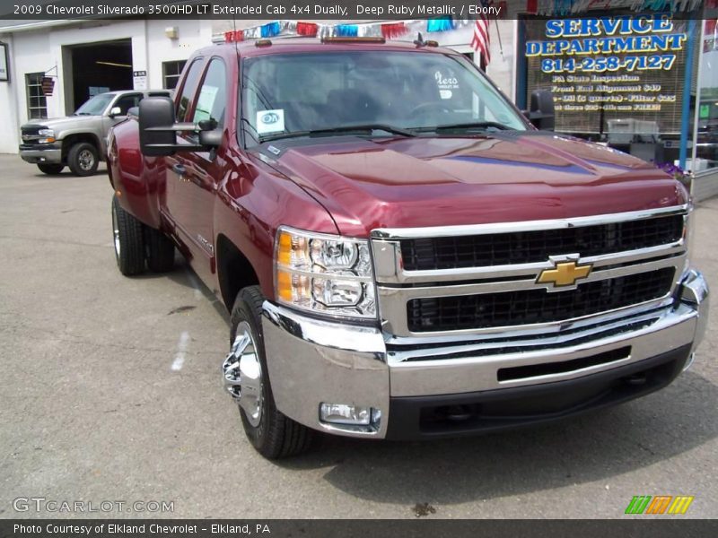 Deep Ruby Metallic / Ebony 2009 Chevrolet Silverado 3500HD LT Extended Cab 4x4 Dually