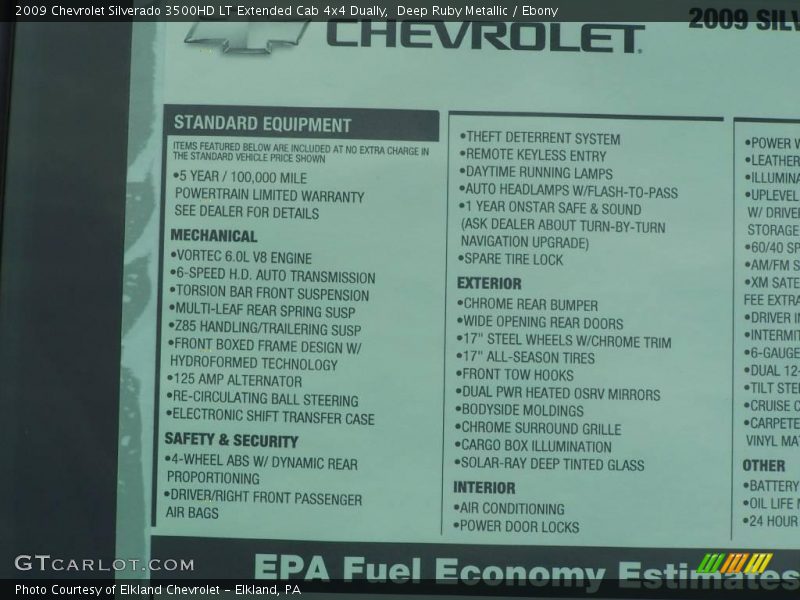 Deep Ruby Metallic / Ebony 2009 Chevrolet Silverado 3500HD LT Extended Cab 4x4 Dually