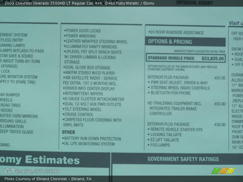 Deep Ruby Metallic / Ebony 2009 Chevrolet Silverado 3500HD LT Regular Cab 4x4