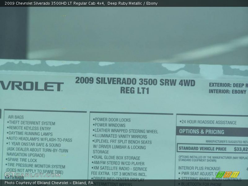 Deep Ruby Metallic / Ebony 2009 Chevrolet Silverado 3500HD LT Regular Cab 4x4