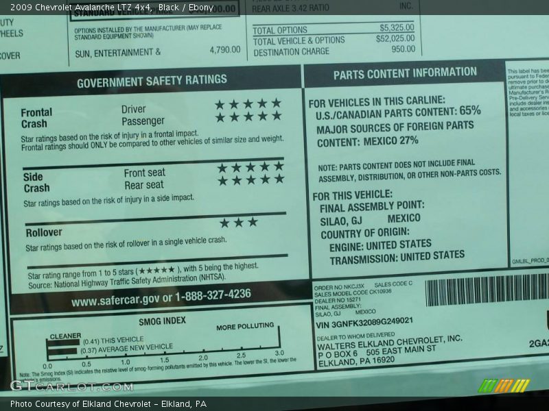 Black / Ebony 2009 Chevrolet Avalanche LTZ 4x4