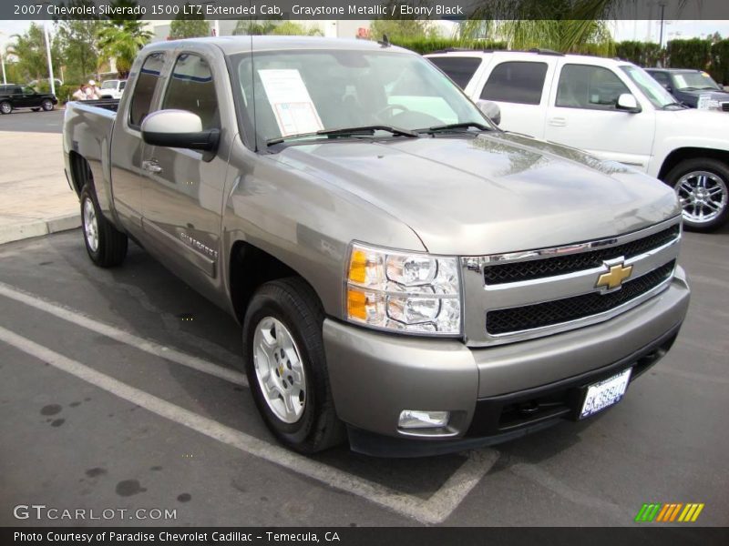 Graystone Metallic / Ebony Black 2007 Chevrolet Silverado 1500 LTZ Extended Cab