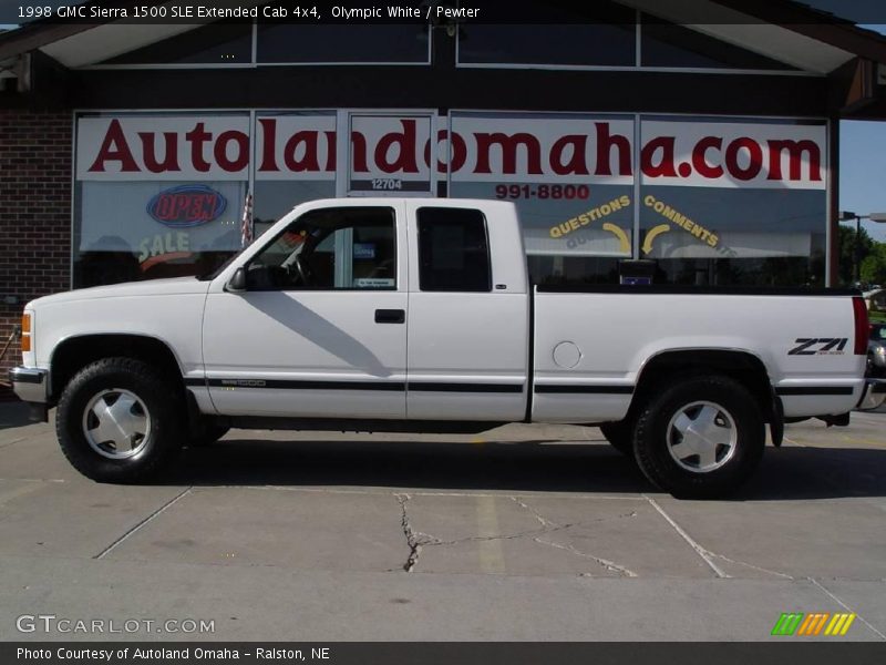 Olympic White / Pewter 1998 GMC Sierra 1500 SLE Extended Cab 4x4