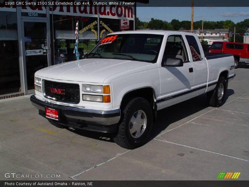 Olympic White / Pewter 1998 GMC Sierra 1500 SLE Extended Cab 4x4