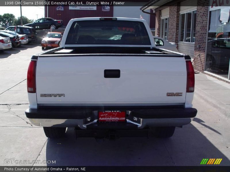 Olympic White / Pewter 1998 GMC Sierra 1500 SLE Extended Cab 4x4