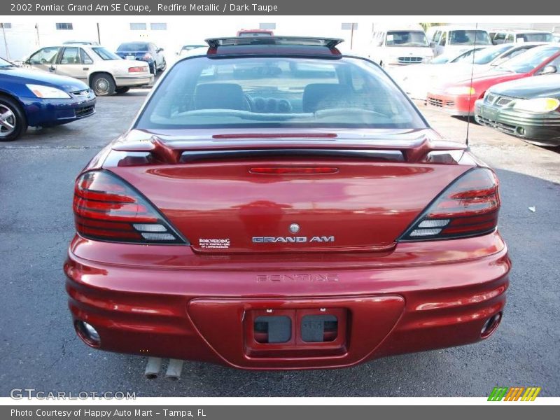 Redfire Metallic / Dark Taupe 2002 Pontiac Grand Am SE Coupe