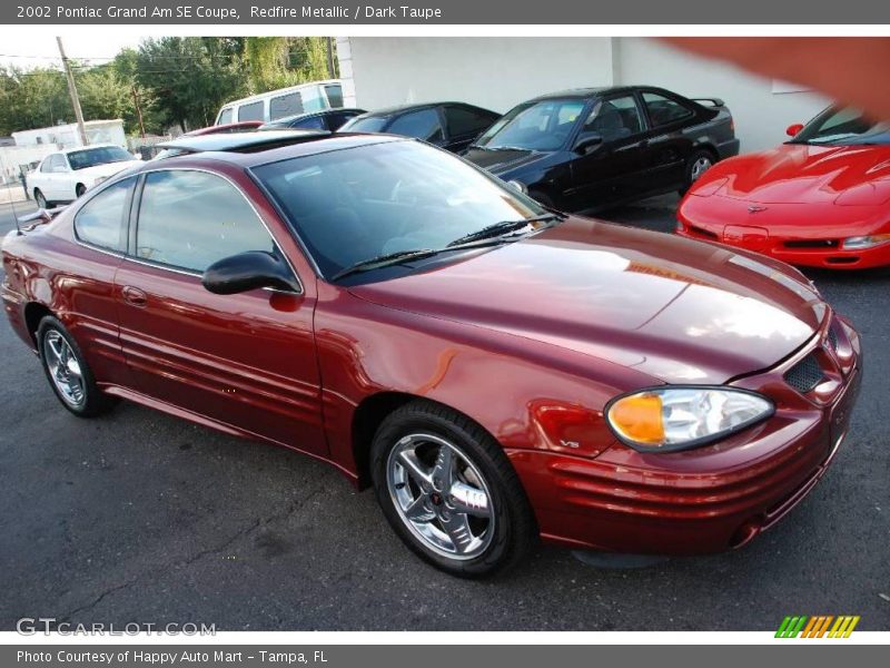 Redfire Metallic / Dark Taupe 2002 Pontiac Grand Am SE Coupe