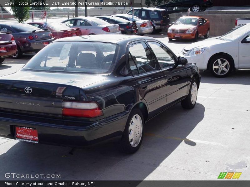 Dark Emerald Pearl Green Metallic / Beige 1997 Toyota Corolla CE