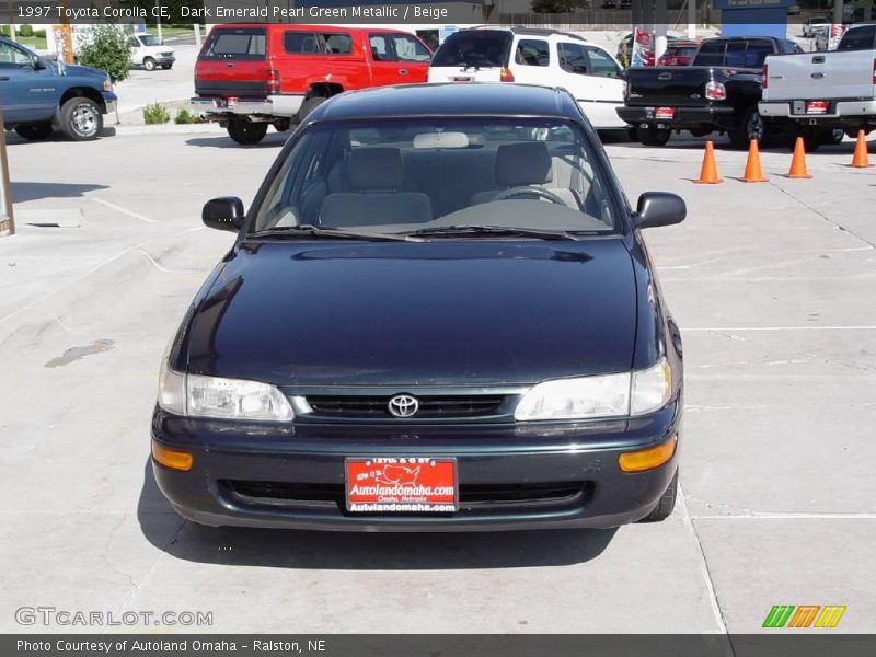 Dark Emerald Pearl Green Metallic / Beige 1997 Toyota Corolla CE
