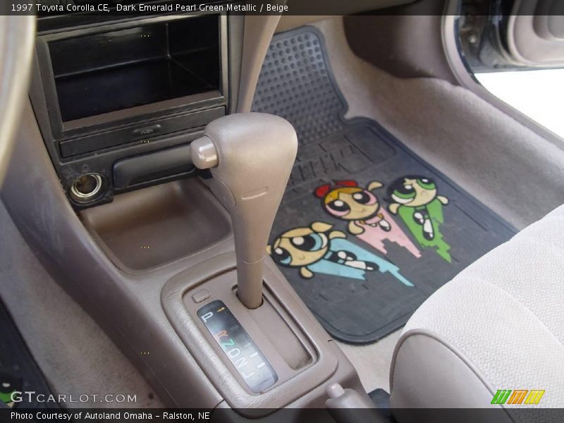 Dark Emerald Pearl Green Metallic / Beige 1997 Toyota Corolla CE