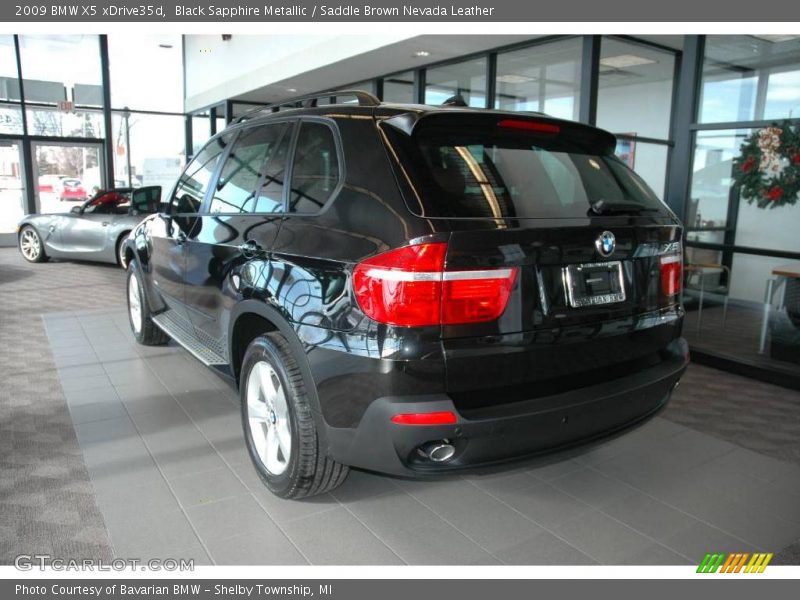 Black Sapphire Metallic / Saddle Brown Nevada Leather 2009 BMW X5 xDrive35d