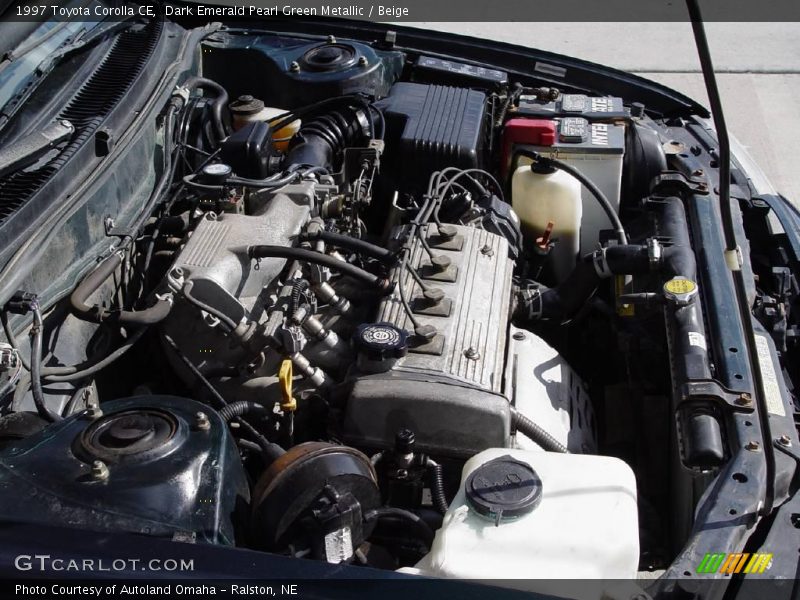 Dark Emerald Pearl Green Metallic / Beige 1997 Toyota Corolla CE